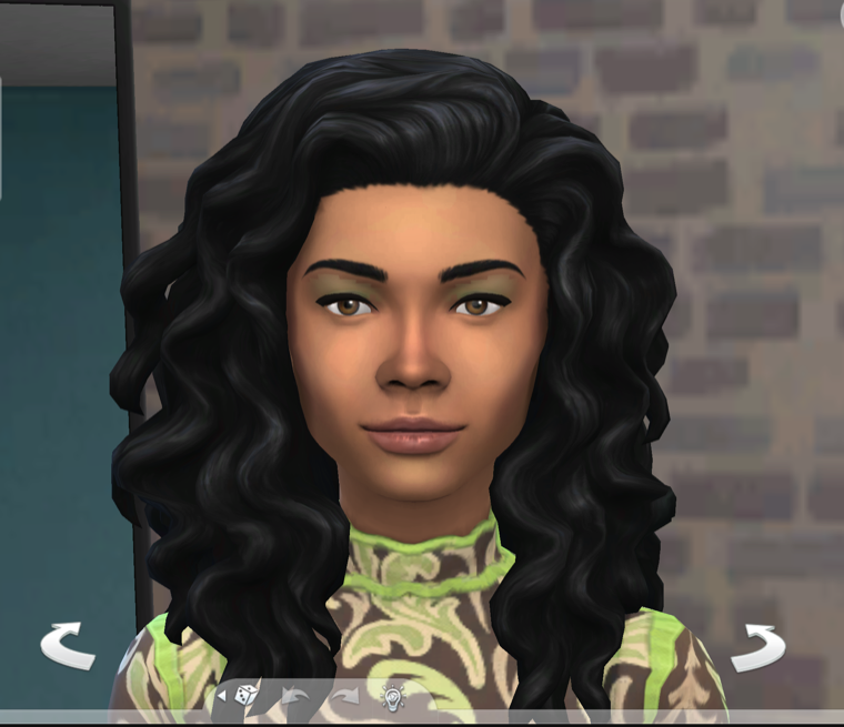 A Sims 4 baby generated by the base game, looking unrelated to the rest of the family.